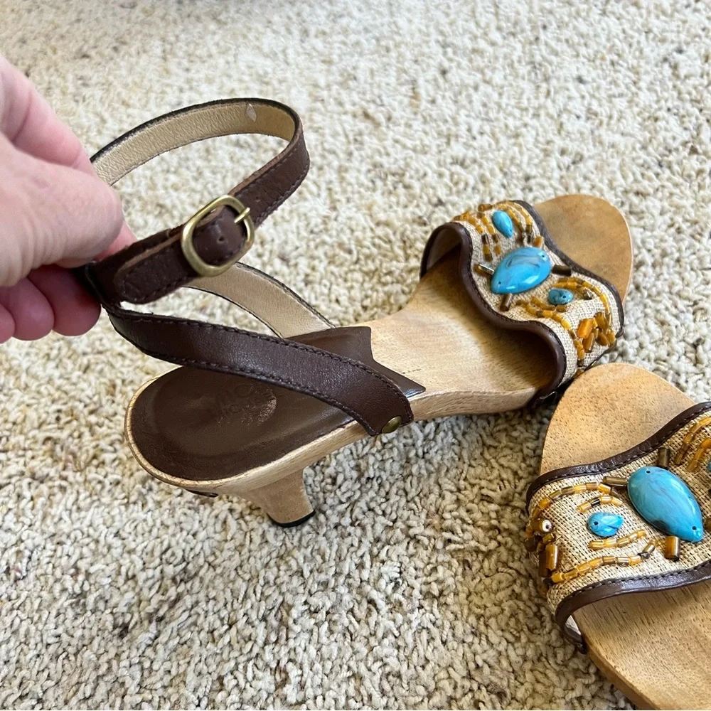MICHAEL KORS Embellished Wood Heel Sandals - Picture 8 of 10